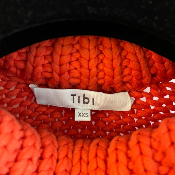 Tibi Tube Yarn Cropped Pullover Sweater Red - Picture 3 of 5